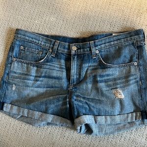 rag & bone Distressed Blue Denim Jean Shorts